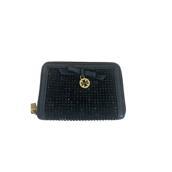 Tory Burch Accessories - Tory Burch Women's Black Compact Crystal Zip Continental Wallet - OS